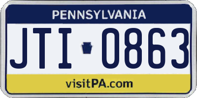 PA license plate JTI0863