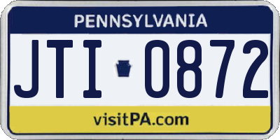 PA license plate JTI0872