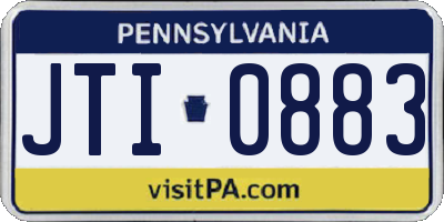 PA license plate JTI0883