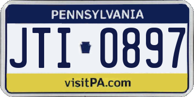 PA license plate JTI0897