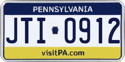 PA license plate JTI0912