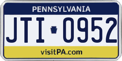 PA license plate JTI0952