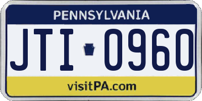 PA license plate JTI0960