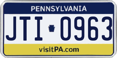 PA license plate JTI0963