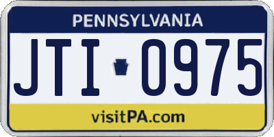 PA license plate JTI0975