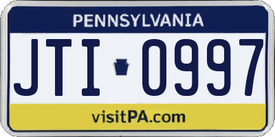 PA license plate JTI0997