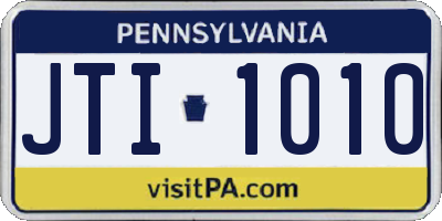 PA license plate JTI1010