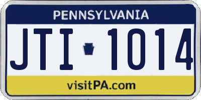 PA license plate JTI1014