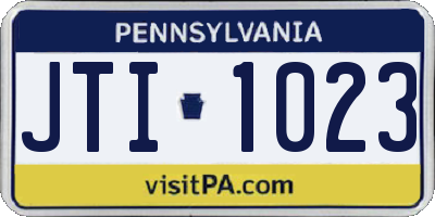 PA license plate JTI1023