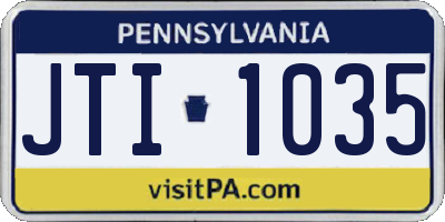 PA license plate JTI1035