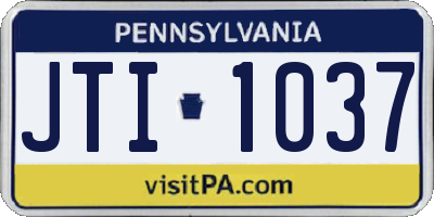 PA license plate JTI1037