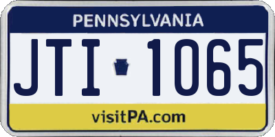 PA license plate JTI1065