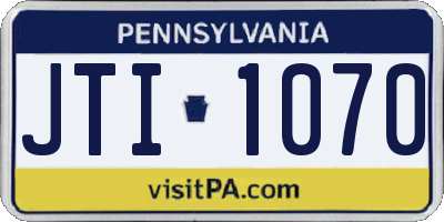 PA license plate JTI1070