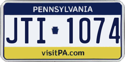 PA license plate JTI1074