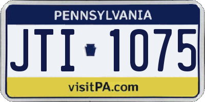 PA license plate JTI1075