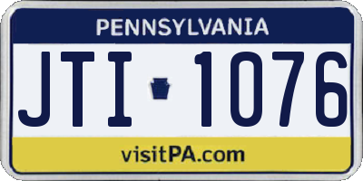 PA license plate JTI1076