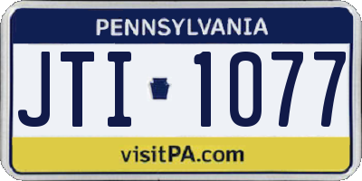 PA license plate JTI1077