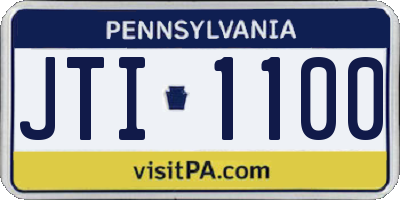 PA license plate JTI1100