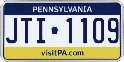 PA license plate JTI1109