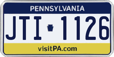 PA license plate JTI1126