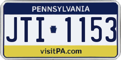 PA license plate JTI1153