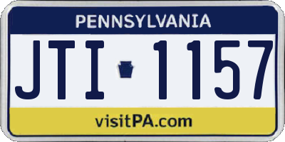 PA license plate JTI1157