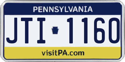 PA license plate JTI1160