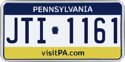 PA license plate JTI1161