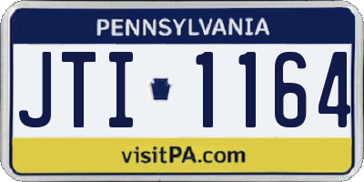 PA license plate JTI1164