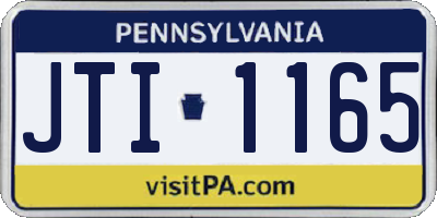 PA license plate JTI1165