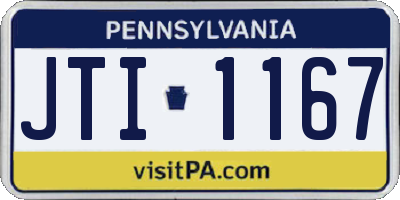 PA license plate JTI1167