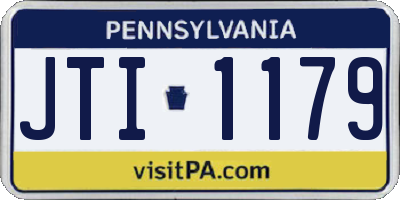 PA license plate JTI1179