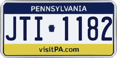 PA license plate JTI1182