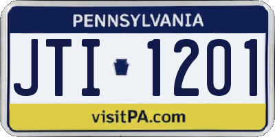 PA license plate JTI1201