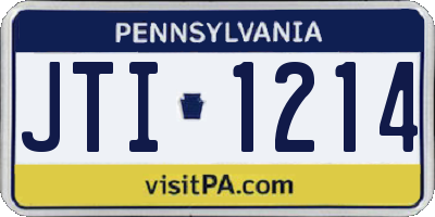 PA license plate JTI1214