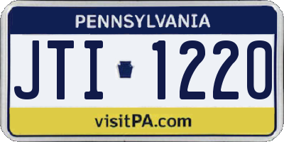 PA license plate JTI1220