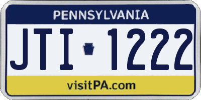 PA license plate JTI1222