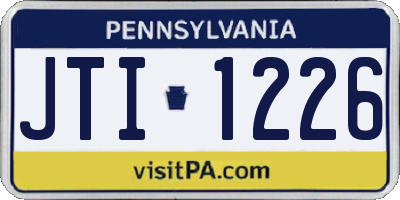 PA license plate JTI1226