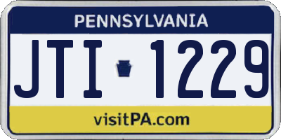PA license plate JTI1229