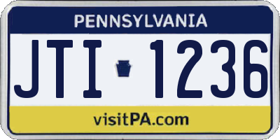 PA license plate JTI1236