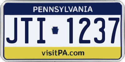 PA license plate JTI1237