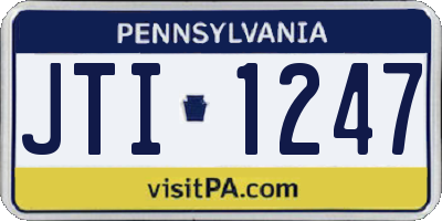 PA license plate JTI1247