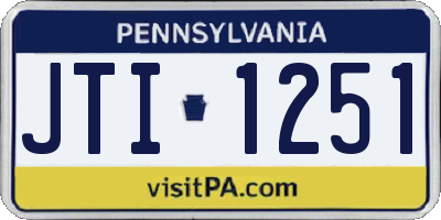 PA license plate JTI1251
