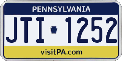 PA license plate JTI1252