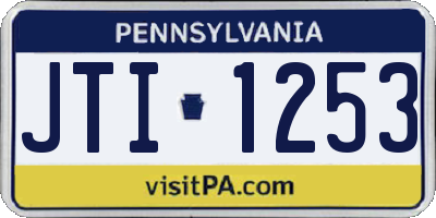 PA license plate JTI1253
