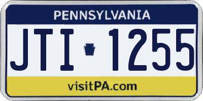 PA license plate JTI1255
