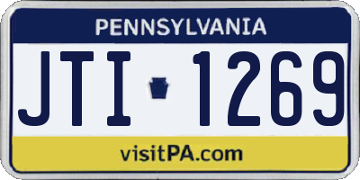 PA license plate JTI1269