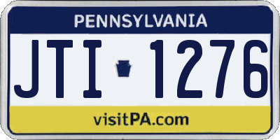 PA license plate JTI1276