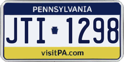PA license plate JTI1298