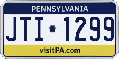 PA license plate JTI1299